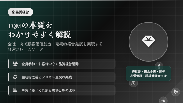 TQMの言葉を使わずTQMを伝える ― 製造業の現場で活きる品質経営の本質