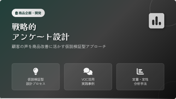 売れる商品を生むアンケート設計――VOCと仮説検証型商品企画の実践アプローチ