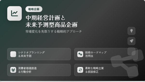 中期経営計画と未来予測型商品企画 ― 市場変化を先取りする戦略的アプローチ