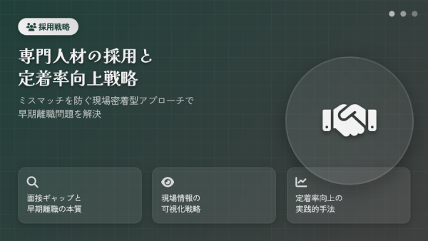 専門的人材の採用と定着率向上－ミスマッチを防ぐ現場密着型の採用戦略」【動画紹介】