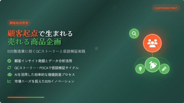 顧客起点で生まれる売れる商品企画｜B2B製造業に効くQCストーリーと仮説検証実践