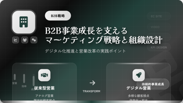 B2B事業成長を支えるマーケティング戦略と組織設計｜デジタル化推進と営業改革の実践ポイント
