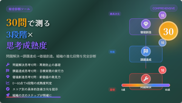 問題解決・課題達成・価値創造 総合チェックリスト30問 ～組織の思考成熟度を診断～