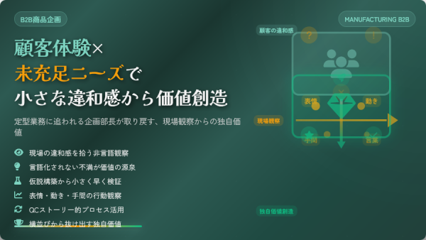 顧客体験×未充足ニーズ：小さな違和感から始めるB2B商品企画
