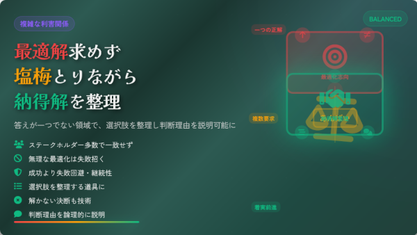 「正解」がない現場での意思決定とは？公共事業や規制産業における安全な問題解決アプローチ