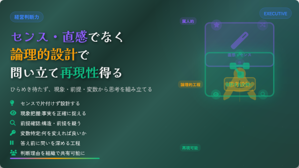 経営者が「答え」を出す前に向き合うべきこと：センスや直感に頼らない問いの設計